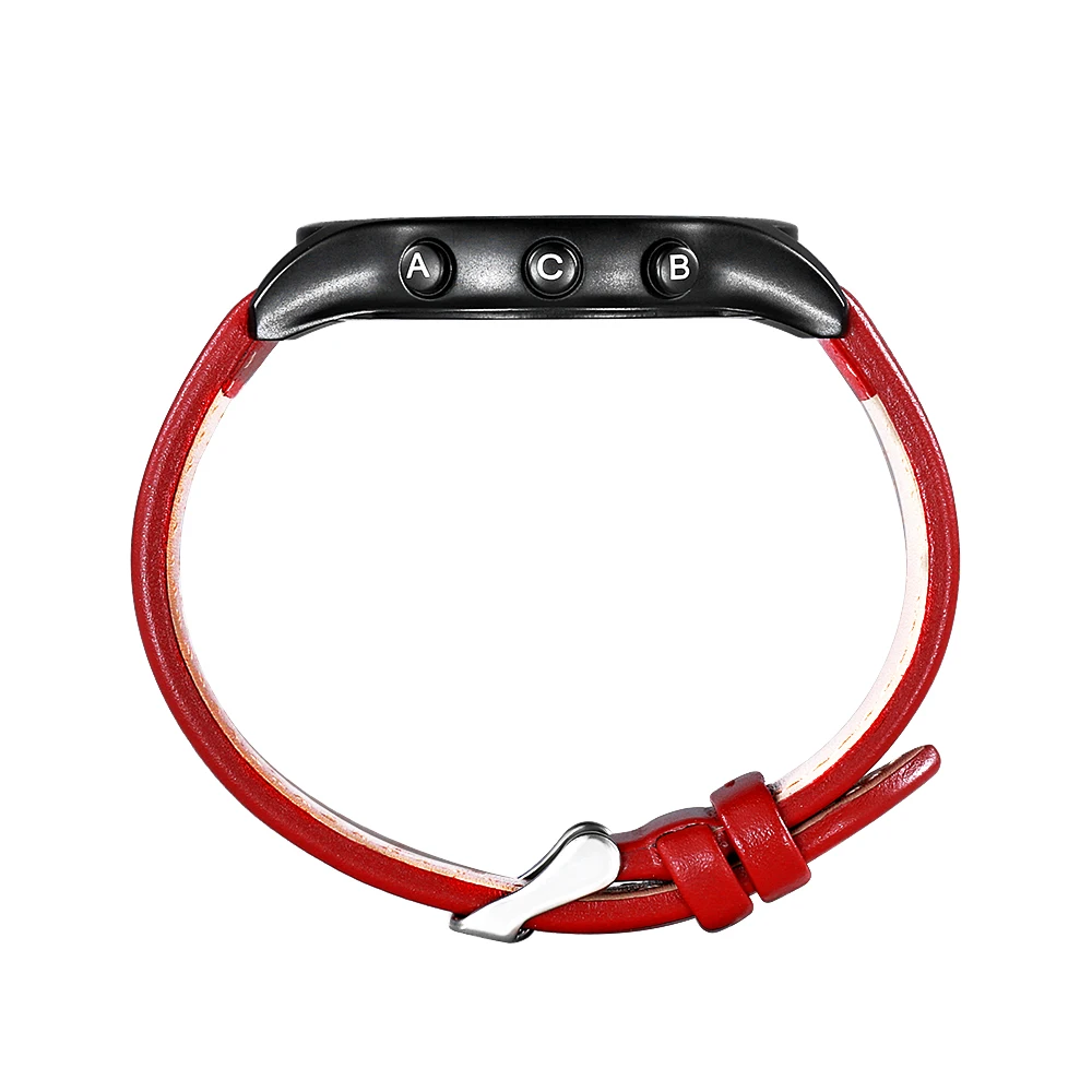 SPOVAN Muži Ženy Sport Sledujte Fashion Ultra Tenkých Uhlíkových Vlákien Dial Červené Originálne Kožené Výškomer, Barometer, Multifunkčné hodinky