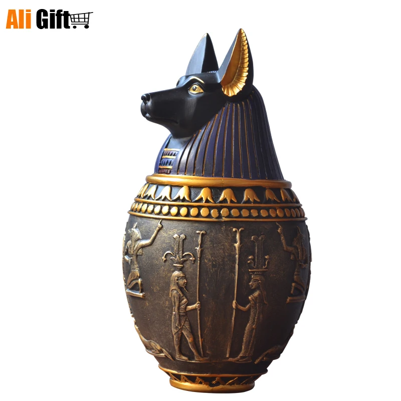Staroveký Egypt Mačka Boha Canopic Jar Skladovanie Figúrky Faraóna Saint Živice Umenie A Remeslá Domáce Dekorácie