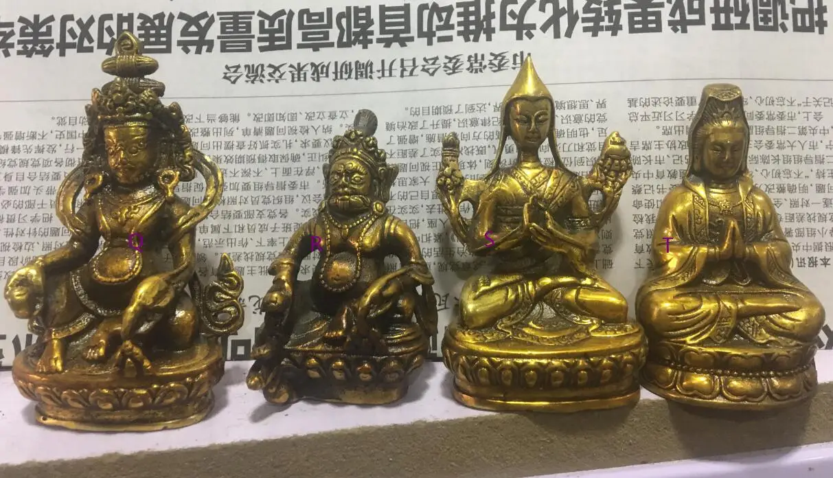 Starožitný ruky Tibetskej buddha Bódhisattva Bronzovú Sochu Budhu Dekorácie, výška 7 cm