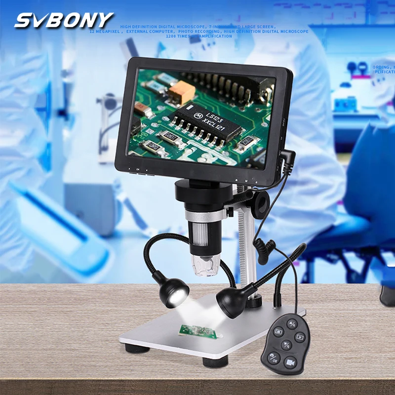 SVBONY SV604 LCD 7 Palcov Prenosný Mikroskopom 1x-1200x Zväčšenie, Káblové Diaľkové, Fotoaparát, videokamera s HD Displej Vhodné,