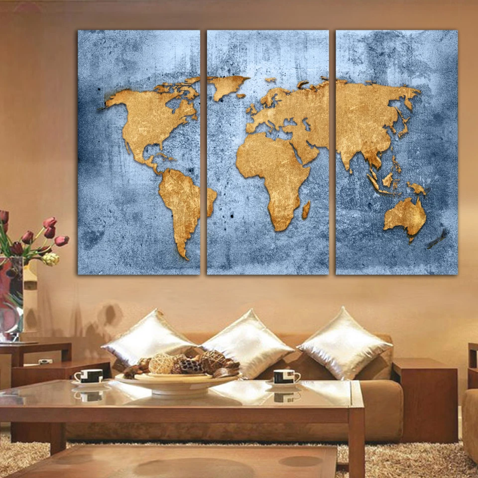Svet mape mesta Paríž, Londýn, New York, plagáty, Nordic štýl steny v obývacej izbe umenie maľba, rodinné dekorácie, maliarske plátno