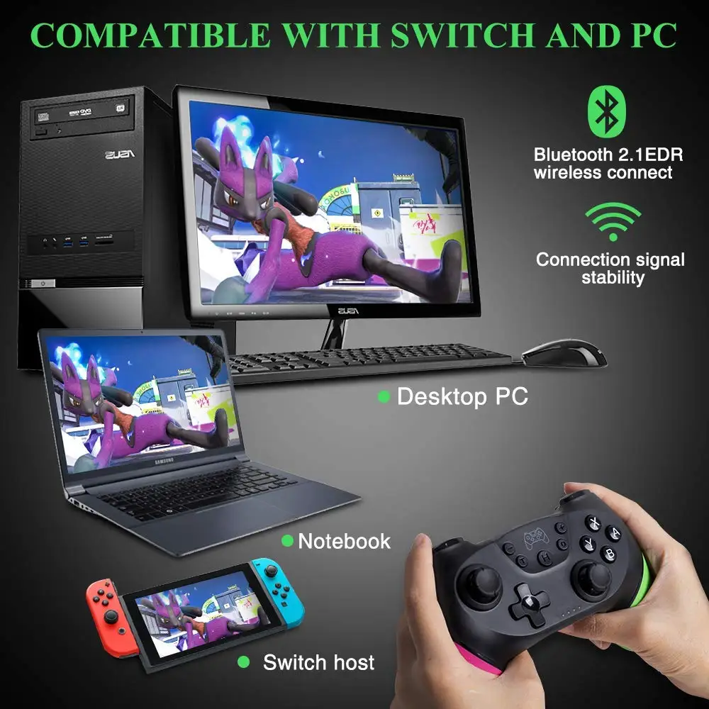 Switch Radič Bezdrôtovej Gamepads S NFC Amiibo A Vibrácií Dual Turbo Šesť-Os Gyroskop Funkcia Hra Ovládač