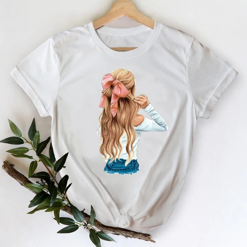 T-košele Ženy 2021 Kávy Oblečenie Sladké Dievča 90. rokov Cartoon Tlač Oblečenie Grafické Tričko Top Lady Tlač Ženský Čaj T-Shirt