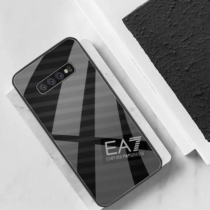 Taliansky luxurys značky EA7 Telefón Prípade Tvrdeného Skla Pre Samsung S20 Plus S7 S8 S9 S10 Plus Poznámka 8 9 10 Plus