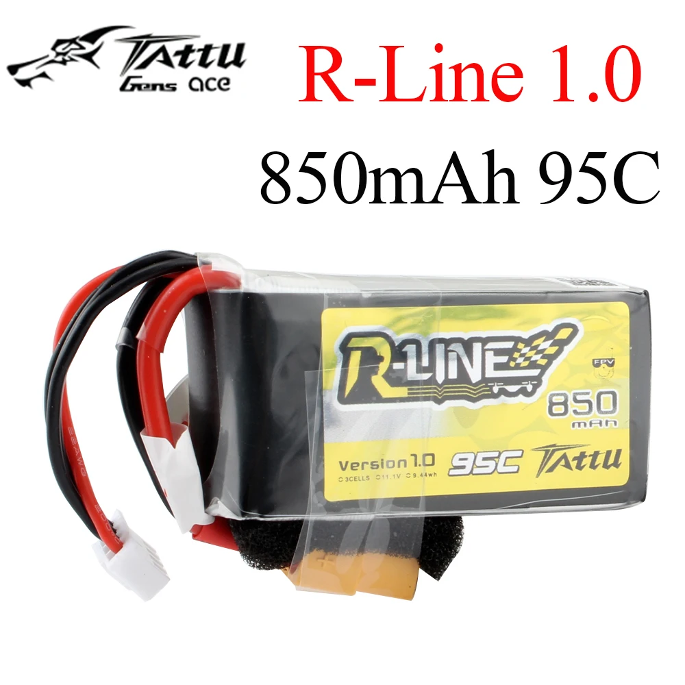 Tattu R-Line 1.0 LiPo 850mah 11.1 V 14,8 V V 95C 3S 4S1P Lipo Batérie S XT60 Konektor pre RC FPV Racing Drone Quadcopter