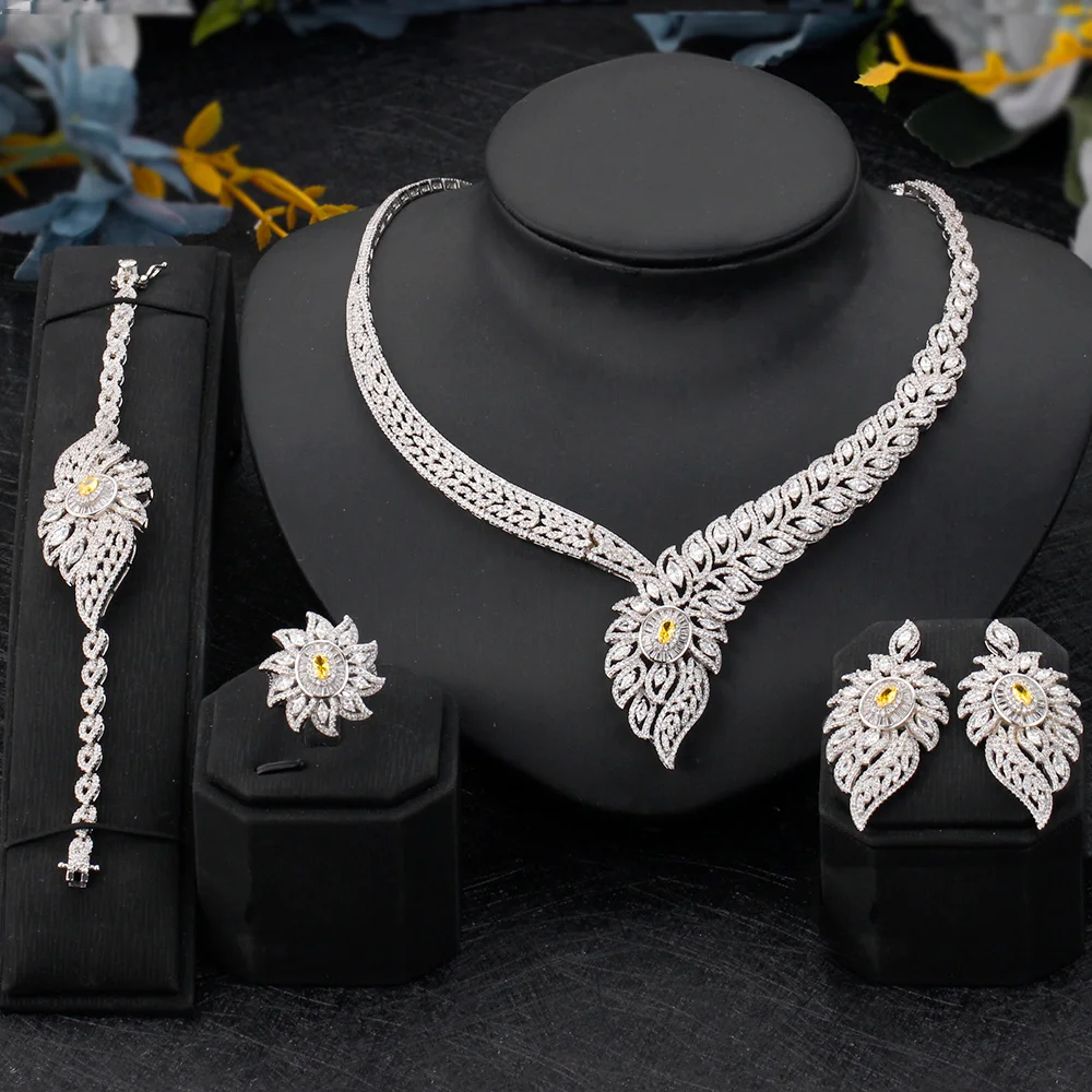 TIRIM Dubaj Luxusný Elegantný Svadobný Náhrdelník Sada pre Ženy Cubic Zirconia Svadobné Šperky Sady Pre Nevesty Príslušenstvo jewelri
