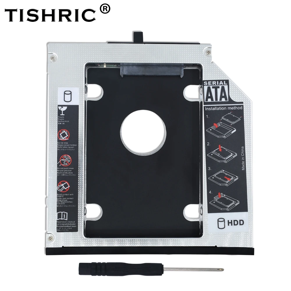 TISHRIC Optibay Hliníkové 12.7 mm, SATA 3.0 2. 2.5 HDD SSD Caddy Pre Lenovo ThinkPad T510 T520 T530 T420 T430 Pevný Disk Krytu