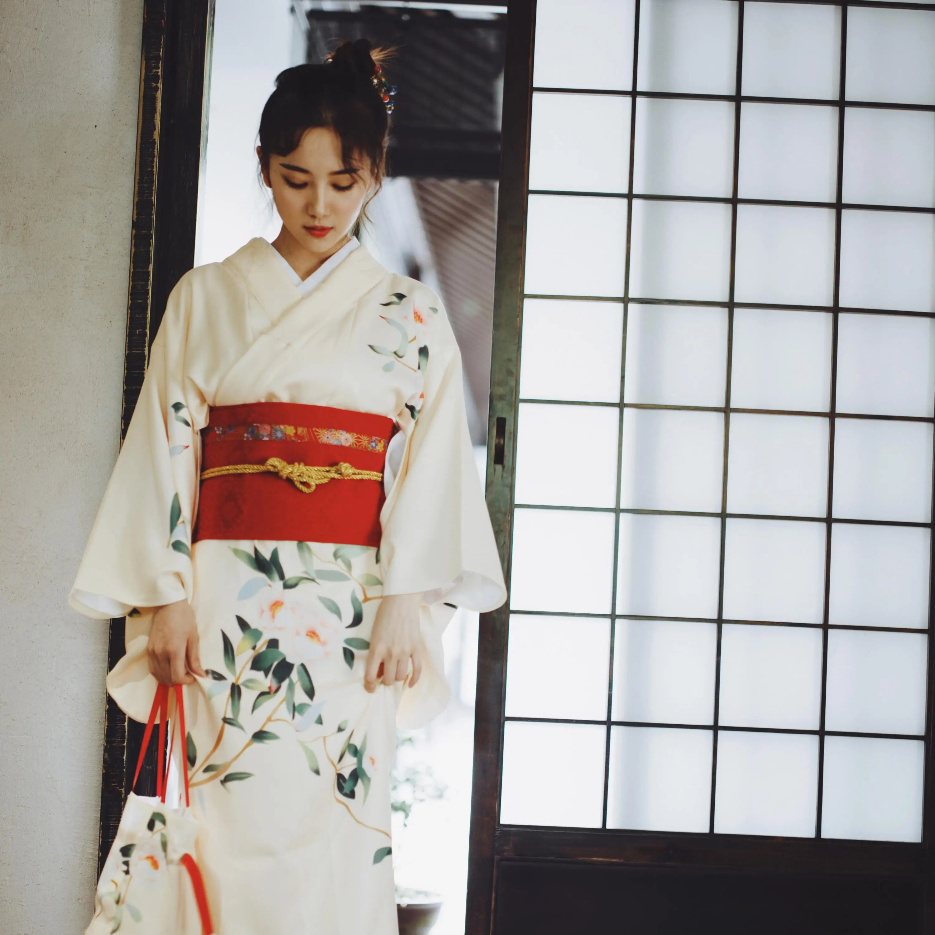 Tlač Na Kvetinový Elegantné Dievča Šaty Šaty Vintage Japonské Kimono Klasické Yukata S Obi Ženy Formálne Večerné Šaty Cosplay Kostým