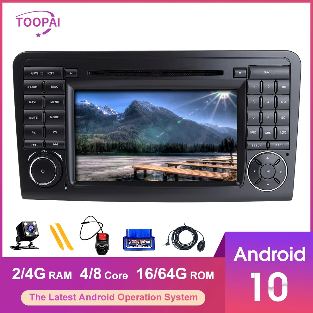 TOOPAI Android 10 Na Mercedes Benz GL ML TRIEDY W164 X164 Auto Rádio Stereo Navigácie GPS Multimediálny Prehrávač základnú Jednotku 2din DVD