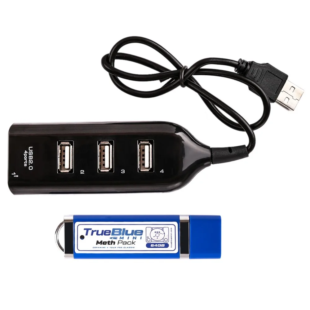 True Blue Mini Crackhead Pack, 64 G Boj Pack pre PlayStation Klasické Playstation Príslušenstvo s Mini USB Hub