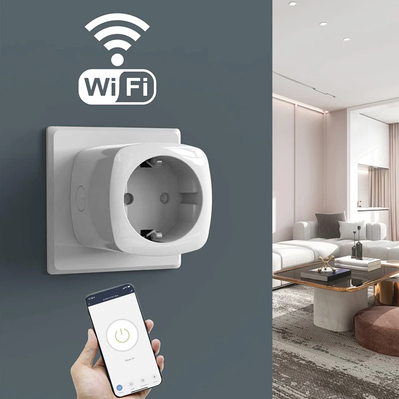 Tuya WiFi Smart Zásuvky EÚ/FR Plug Power Monitor Diaľkové Ovládanie Domov Ovládanie S Alexa Domovská stránka Google Č Hub Vyžaduje Inteligentného Života