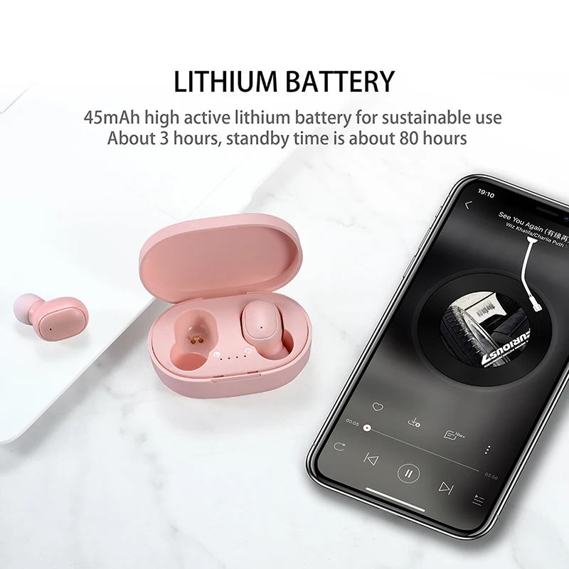 TWS Slúchadlá Bluetooth 5.0 In-Ear Roztomilý Slúchadlá pre Ženy, Dievčatá, Nepremokavé Jedno Tlačidlo Ovládací Headset Vysoko Kvalitný Zvuk