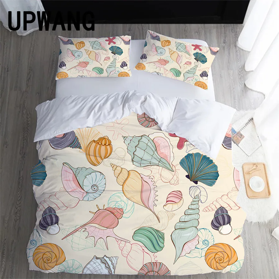 UPWANG 3D posteľná bielizeň Nastaviť Shell Potlačené Obliečky/Deka Kryt Nastaviť Bedcloth s obliečka na Vankúš Posteľ Nastaviť bytového Textilu