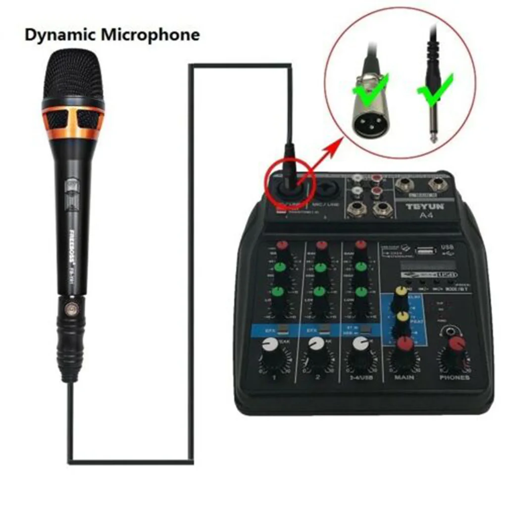 USB Audio Mixer Audio Mixer Zvuk Mixing Console Bluetooth Záznam Fáze Stretnutia Live Vysielanie Suppplies 4 Kanály EÚ/ Plug NÁS