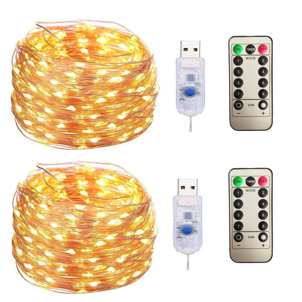 USB LED Reťazec Svetlo Diaľkové Ovládanie 5M 10M Víla String Svetlá Foto Klip Garland Svetlo pre Svadobné, Vianočné Dovolenku Dekor Lampa