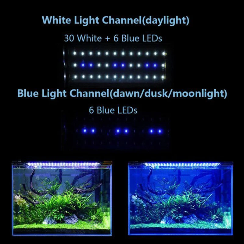 Varmhus Akvárium LED Osvetlenie Lampa Vodných Rastlín akvárium LED Svetlo Akvarijné Svetlo 6W Ultra Slim Rásť Osvetlenie Lampe