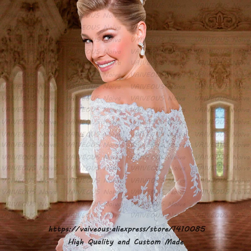 Vestidos de Novia 2020 Plus Veľkosť Oblečenie de Mariee Pozri Hoci Späť Čipky Dlhý Rukáv, Svadobné Šaty, plesové Šaty, Vintage Svadobné Šaty