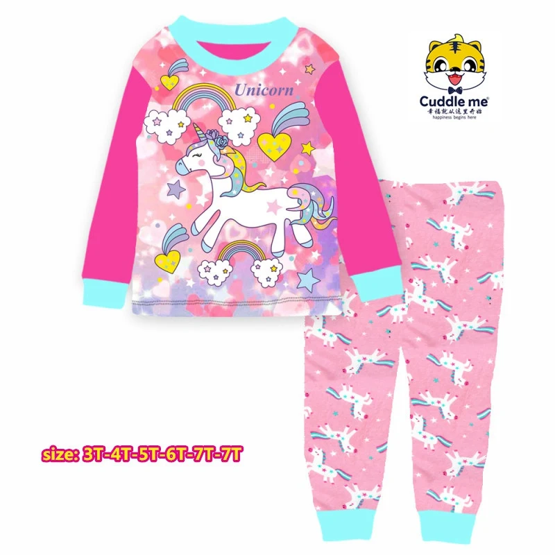 Veľkoobchod Dievčatá Jednorožec Pyžamo Sady 2020 Deti, Oblečenie pre Deti Jar Pyžamá Sady Pre 3-7Y