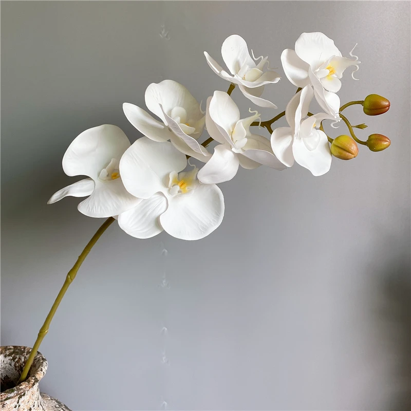 Veľký reálny dotyk orchidea pobočky falošné kvety latex Umelé Kvety pre domáce Svadobné Dekorácie flores bielej orchidey