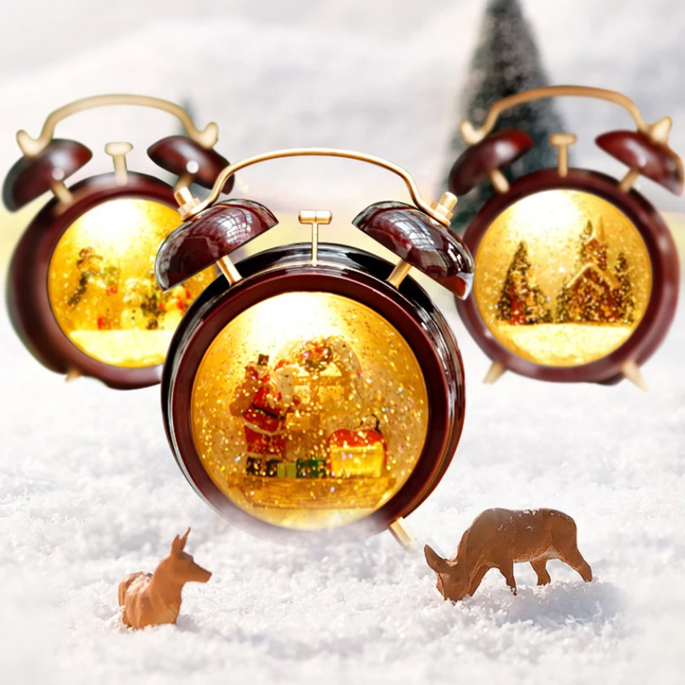Vianočné Budík Hudba Noci Sneženie Crystal Ball Music Box, Ktorí Chcú Vietor Lampy Domova Pre Deti Detí Nový Rok Darček