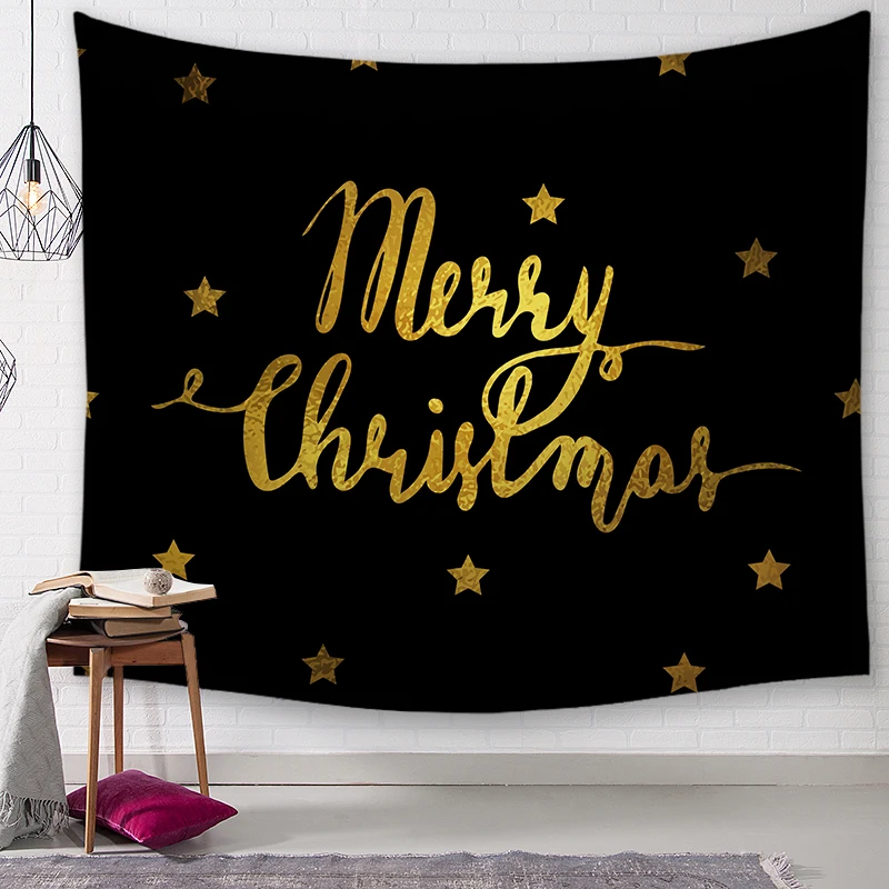 Vianočné Gobelín Black Vianočné Typu Gobelín Domov Dekoratívne Tapete Spálňa Deka Obrus Yoga Mat