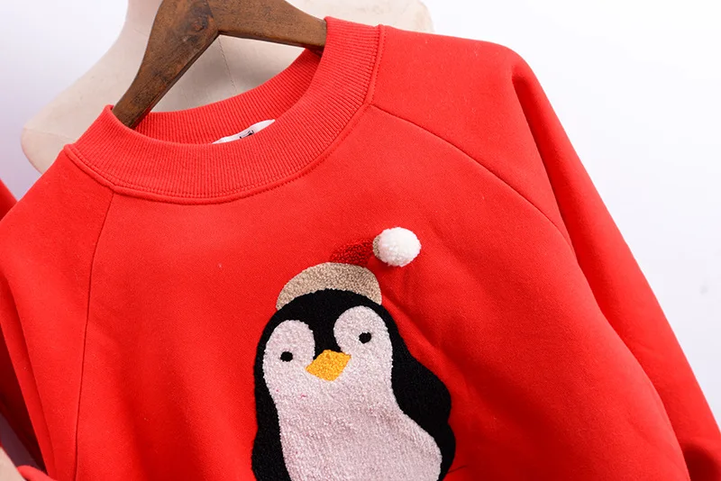 Vianočné Mikina Rodiny Vzhľad, Oblečenie Penguin Rodiny Zodpovedajúce Oblečenie Zimné Nový Rok, Vianoce, Teplý Sveter Otec, Mama Mi Oblečenie
