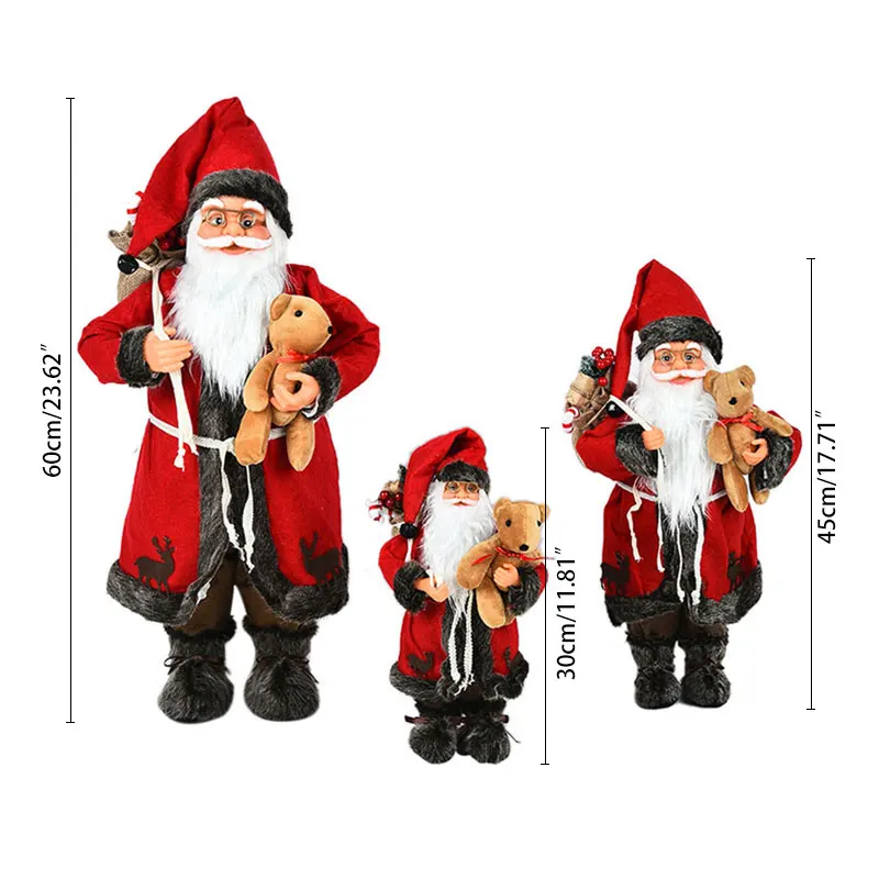 Vianočné Ozdoby 2021 Nový Rok je Dar Santa Claus Bábika Vysoký Stupeň Navidad Domov Ozdoby na detské Hračky Darčeky 30/45/60 Cm