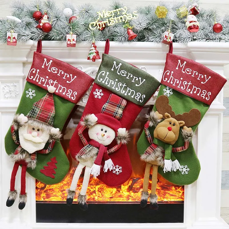 Vianočné Pančuchy Deti Candy Bag Vianočné Ozdoby, Vianočné Prívesok Ozdoby Na Vianočný Stromček Vianočný Darček