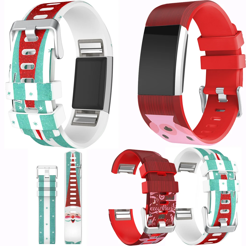 Vianočné Štýl náhradný popruh Pre Fitbit Poplatok 2 hodinky Kapela Zameniteľné Smart šport štýl Watchband Pre Fitbit Poplatok 2