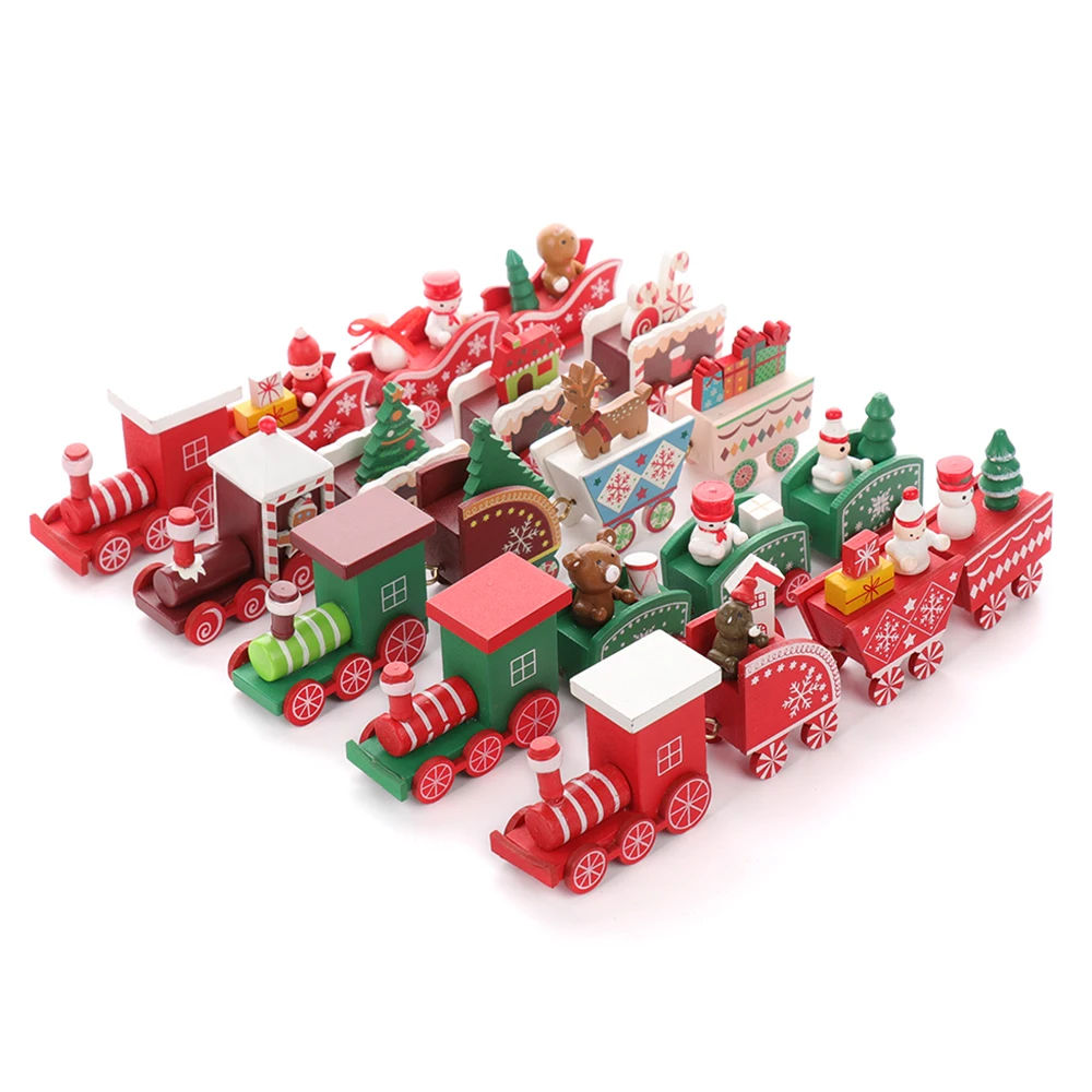 Vianočný vlak lakovaného dreva dieťa Slávnostnú atmosféru hračky, darčekové ozdoby Vianočné Dekorácie domov nový rok, Vianoce, Vlak Hračka darček