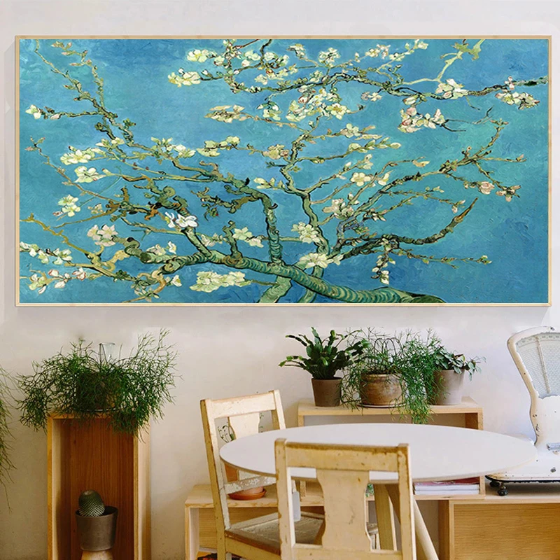 Vincent Van Gogh Modro Kvitnúce Mandľový Strom Veľké olejomaľby na Plátne, Plagát, Tlač Wall Art Obrázky pre Obývacia Izba Cuadros