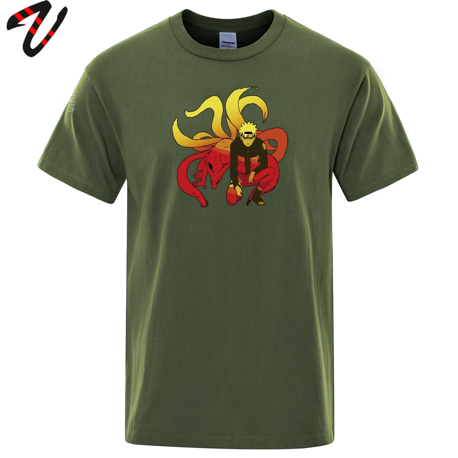 Vintage Mens t košele novinka tričko Mužov Naruto Deväť Chvostov Dospelých T-shirt Prémiová Bavlna Topy Harajuku Mužské Tričko Mikina