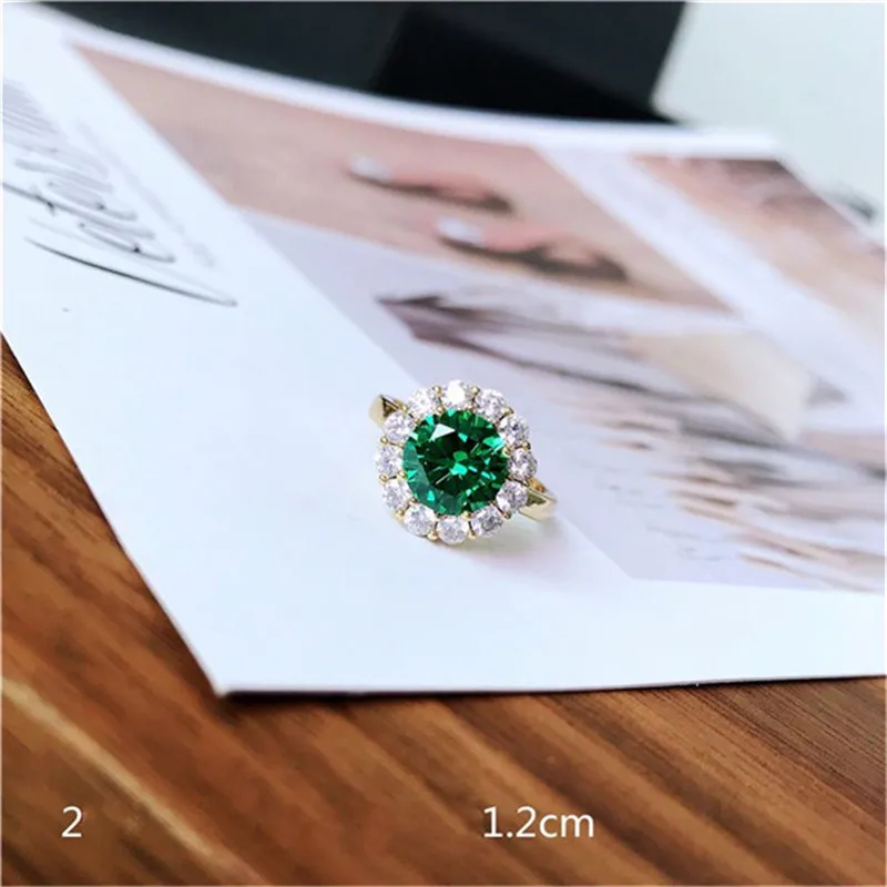 Vintage Prstene Pre Ženy S925 Mincový Striebro Smaragdovo Zelený Drahokam Nastaviteľný Krúžok Zlaté Svadobné Svadobné Jemné Šperky Príslušenstvo