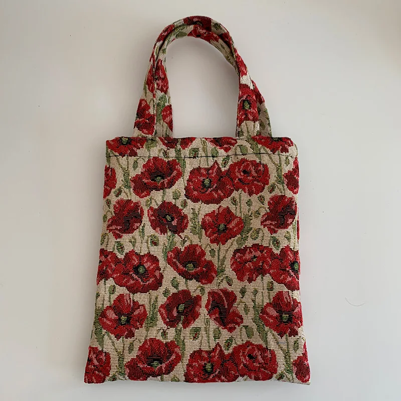 Vintage Rose Ženy Plátno Kabelka Bežné Ramenný Veľkú Kapacitu Jednoduché Nákupné tašky Kabelky Kabelky Bežné Kabelky pre Dámy