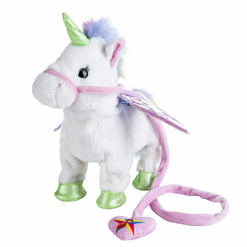 VIP 35 cm Spev a Prechádzky Jednorožec Elektronické plyšové Robot Kôň Elektronické unicornio plyšové zviera hračka pre Dieťa, dieťa vianočný darček