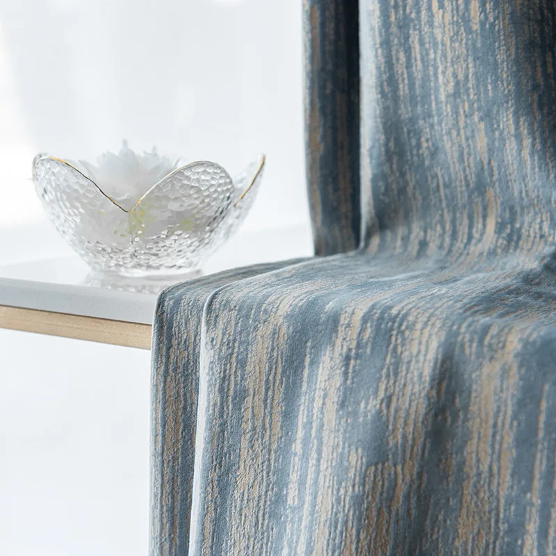 Vlastné závesy Obývacia Izba, Spálňa Zatienenie Svetla Luxusné Nordic Samoopaľovacie Plastický Textúra Zamatové Závesy