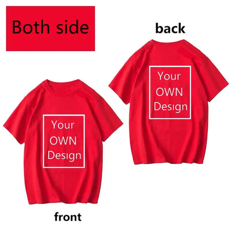 VLASTNÝ Dizajn pre dve bočné Logo/Obrázok Vlastné Tričko Mužov a žien DIY Bavlnené tričko Krátky rukáv Bežné T-shirt 36 farieb