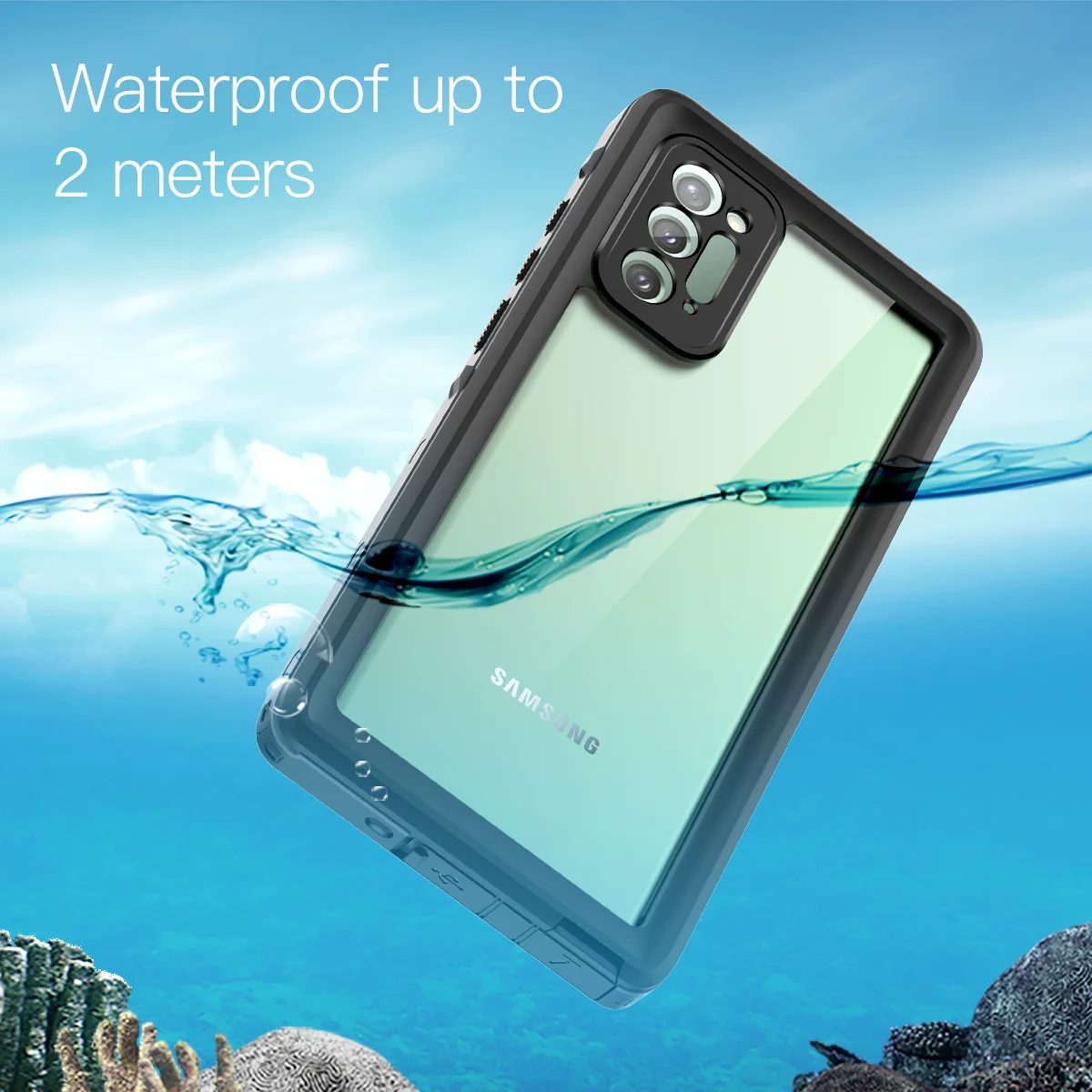 Vodotesné puzdro pre Samsung Galaxy note 20 Ultra zadný kryt,Shockproof Potápanie, Vonkajší Kryt Pre poznámku 20 Ultra/Bezdrôtové nabíjanie