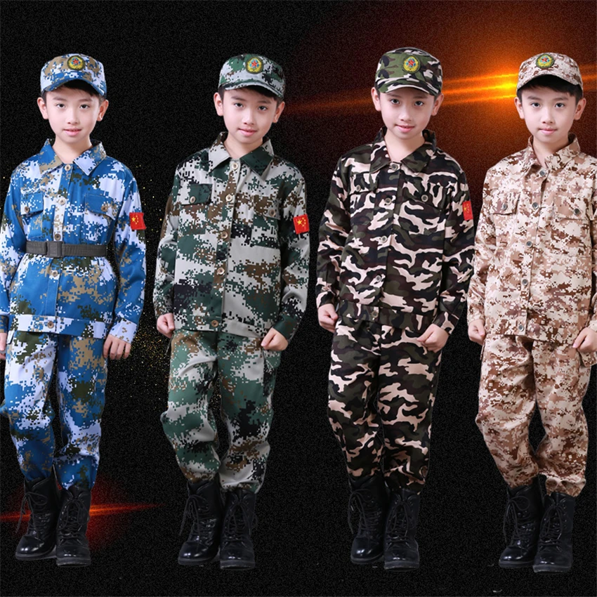 Vojenskú Uniformu Kostýmy Detí, Dospievajúcich Chlapcov Bundy Armády Cosplay Kamufláž Vojenské Oblečenie pre Deti, Chlapci 100-180 cm