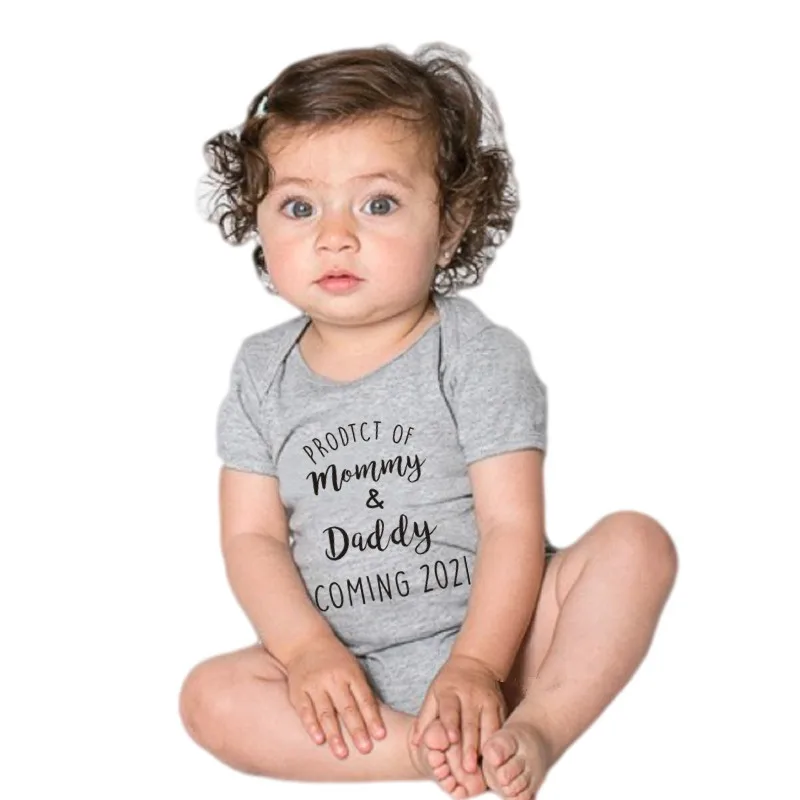 Vtipné Produkt Mammy a Ocko Prichádza 2021 Písmená Unisex Novorodenca Chlapci Dievčatá Romper Kombinézu Jumpsuit Sunsuit Oblečenie