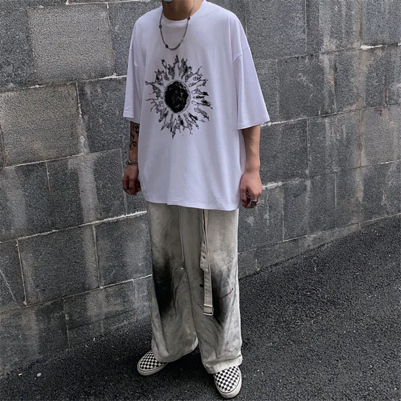 Vtipné Slnko Vytlačené Ženy Vytlačené Lete Študentov Japonské Dievčatá Hip Hop Biele tričko Kpop Muž Mužov Cool Fashion Tričko Tee