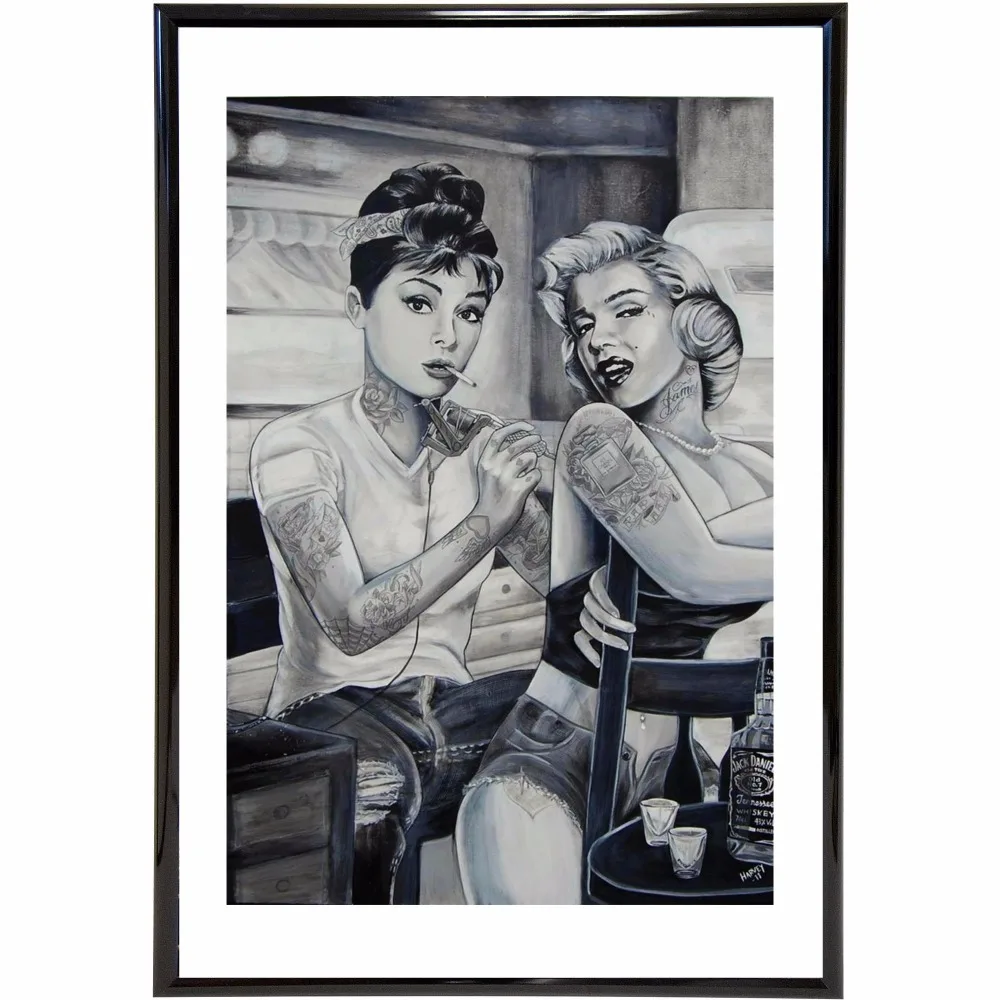 Vtipné Tetovanie Hepburn Marilyn Dobové Plagáty A Vytlačí Domáce Dekorácie Veľké Plátno Umenie Maľba Moderné Nástenné Art Obrázok