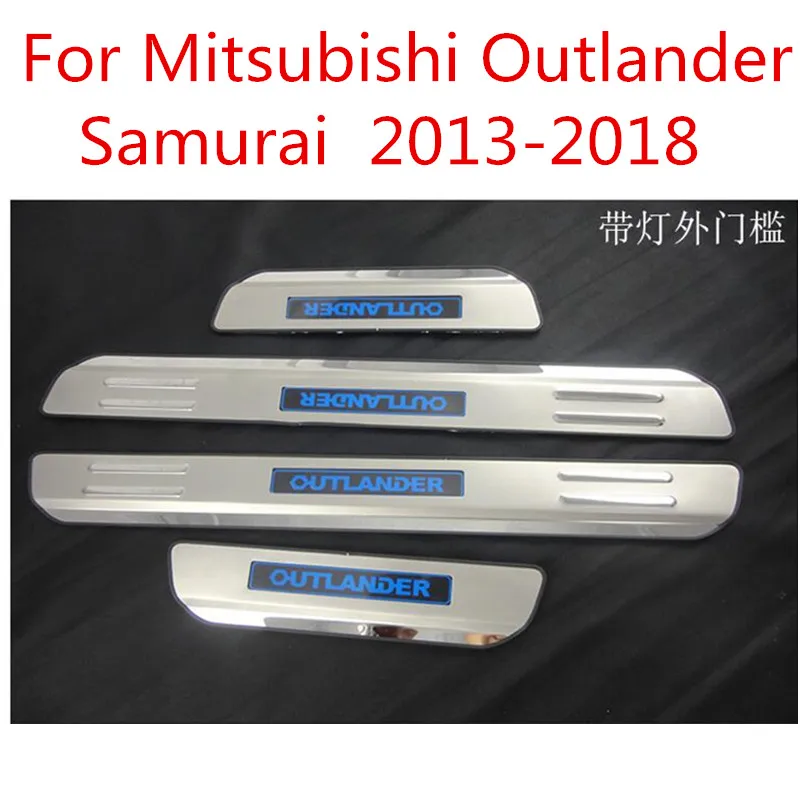 Vysoko kvalitnej Nerezovej Ocele Vonkajšie Dvere, Parapetné Vnútorného Šúchať Doska Auto Príslušenstvo Pre Mitsubishi Outlander Samuraj 2013-2019