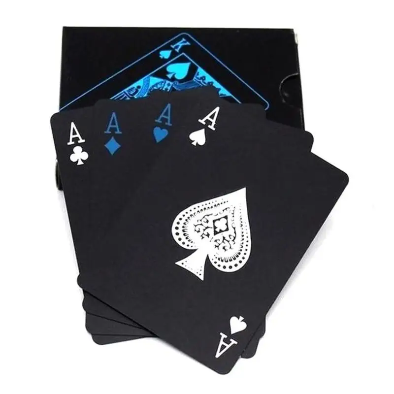 Vysoko Kvalitné Plastové PVC Poker Nepremokavé Matné Hracie Karty, Nastaviť Palube Poker Classic Triky Nástroj Black Box-balené