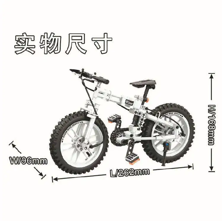 Víťaz Technic Bloky Skladacie Bicykle Stavebné Bloky Nastaviť Snow Bike Klasický Model Tehly Deti Hračky, Deti Darček