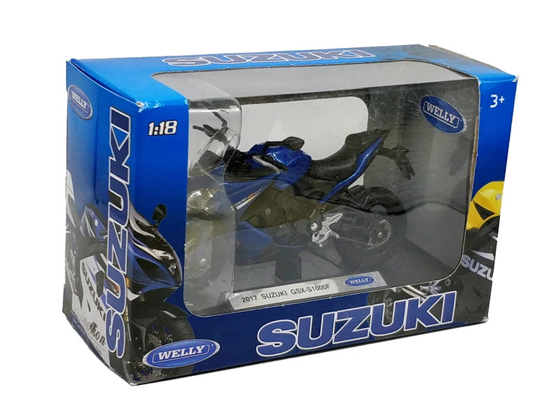 Well 1:18 Suzuki GSX-S1000F 2017 Modrá Diecast Motocykel