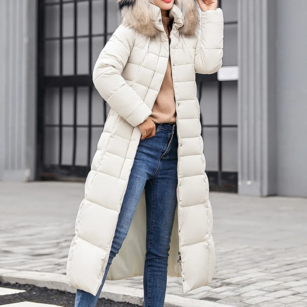 WENYUJH Kapucňou Dámy Kabát Kvalitné Teplé Outwear Vetrovka Bunda Mid-dlhé Ženy Zimné Hrubé Nadol Bunda 2020 Zimný Kabát