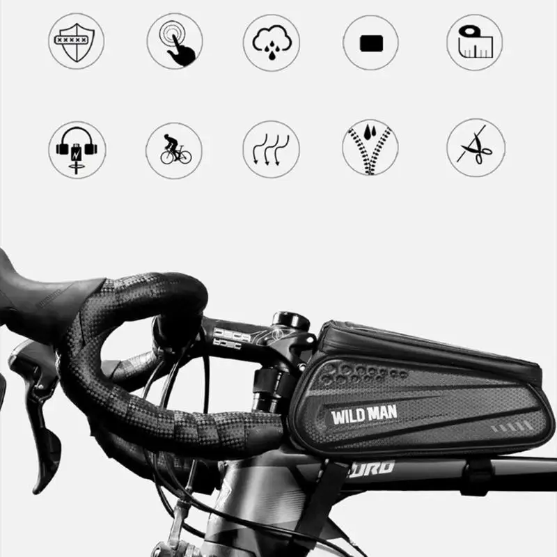 WILD MUŽ, Nepremokavé Cyklistické Tašky Odolné MTB Bike Dotykový Telefón Prípade Top Tube Puzdro Vonkajšie Cyklistické Potrebné Príslušenstvo