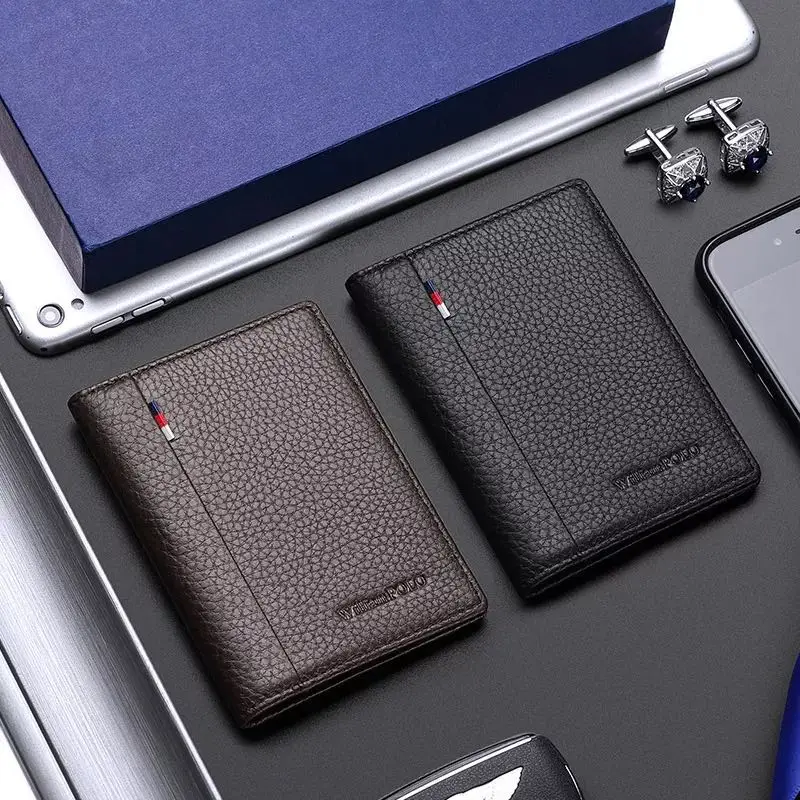 WILLIAMPOLO pánske peňaženky jednoduché vysoko kvalitné kožené zips-zdarma luxusné módne značky nádherné kreditnej karty taška