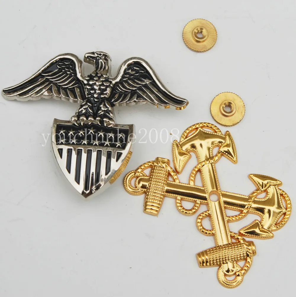 WW2 USA Spojené Štáty americké Námorníctvo Dôstojníkov Veľký Klobúk Kovové Odznak Pin Insígnie - US118
